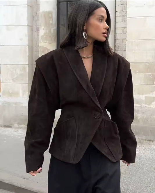 The Sculpted Suede Jacket