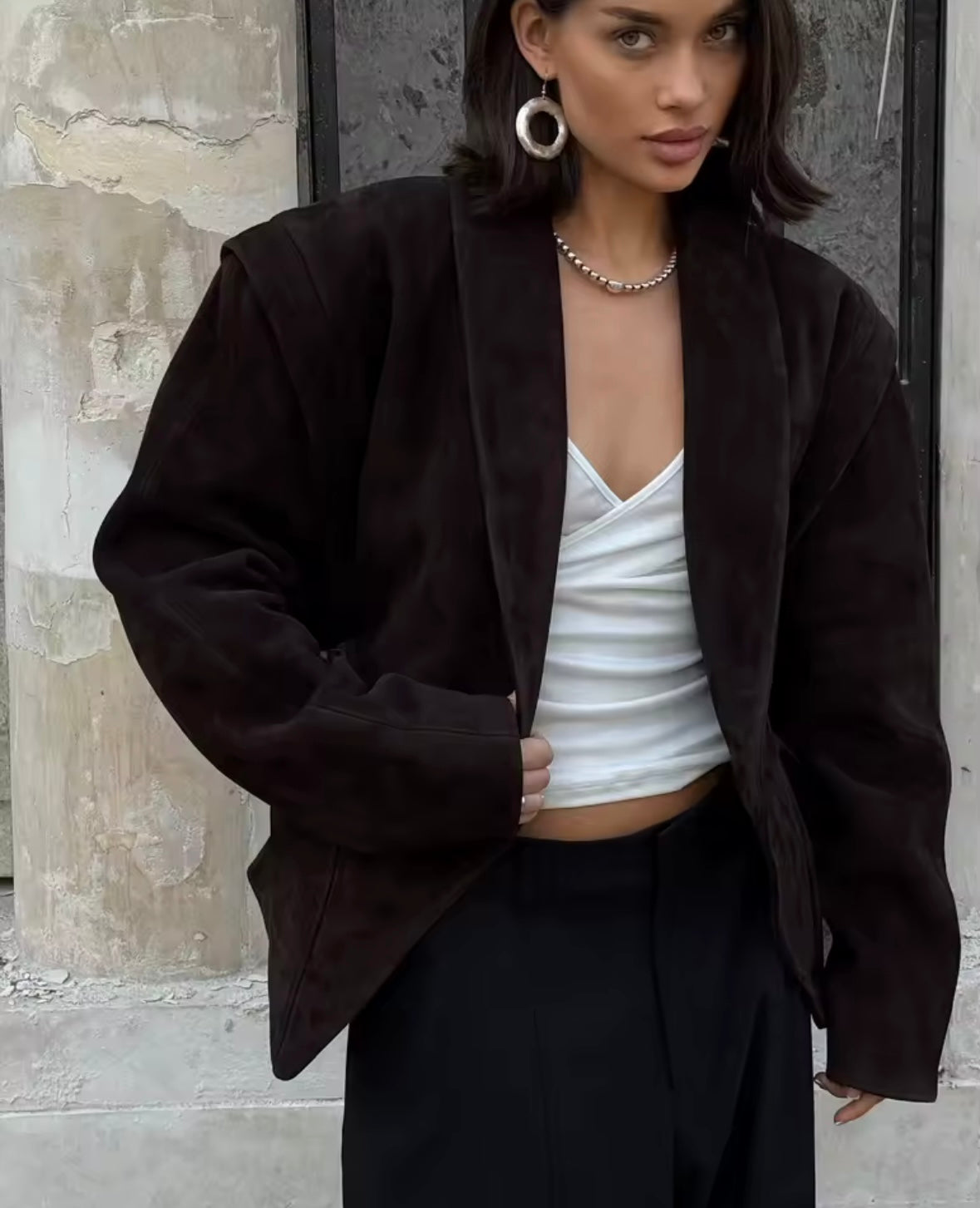 The Sculpted Suede Jacket